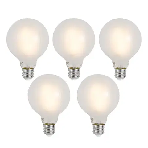 LED osvetlenie Sada 5 ks Inteligentné stmievateľné LED žiarovky E27 G95 matné 7W 806lm 2700-6500K