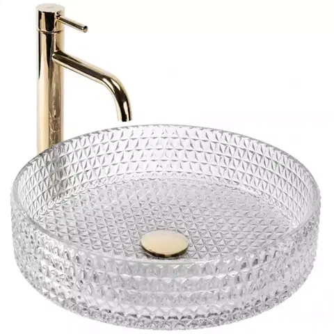 Umývadlá Umývadlo na dosku Cristal 39 Transparent Rea-U8881