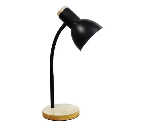 Lampy Zuma Line SM-W02-BL - Stolná lampa 1xE27/40W/230V čierna/dub SM-W02-BL