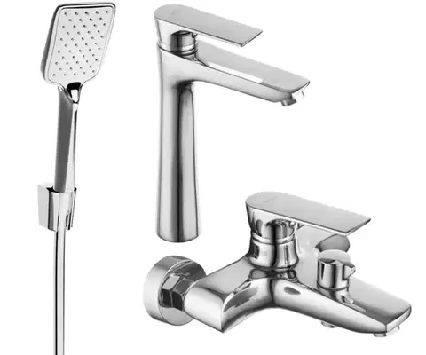 Kúpeľňové batérie MEXEN/S - Axel R62 SET vaňová a umývadlová batéria, chróm 73813R62-00