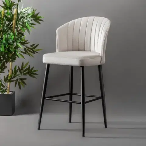 Barové stoličky Bar Stool Set (4 Pieces) Rubi - Cream