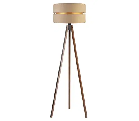 Lampy  - Stojacia lampa DUO 1xE27/60W/230V pr. 44 cm béžová/wenge AS0462+DU82672