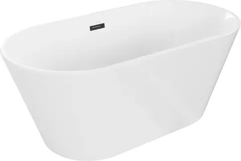 Vane MEXEN - Flavia vaňa voľne stojaca 150x75, biela s biela, čierny sifón 54031507500-B