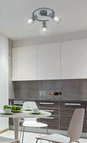 Stropná svetla Špirálová stropná lampa 3X40W E14 sivá VIKING