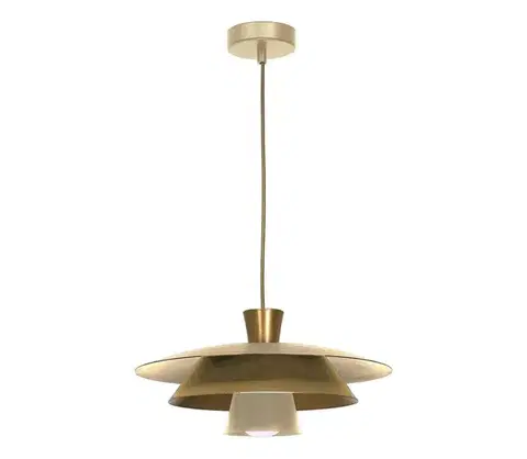Svietidlá  Luster na lanku PLATO 1xE27/15W/230V béžová/zlatá 3171