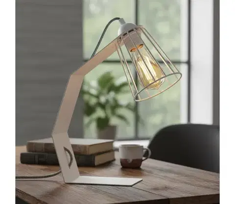 Lampy  Stolná lampa NANDO 1xE27/15W/230V biela LN-1.320/BIAŁY