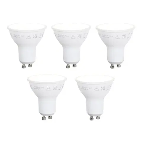 LED osvetlenie Sada 5 inteligentných stmievateľných LED žiaroviek GU10 50 mm opálová 7 W 630 lm 2700 K
