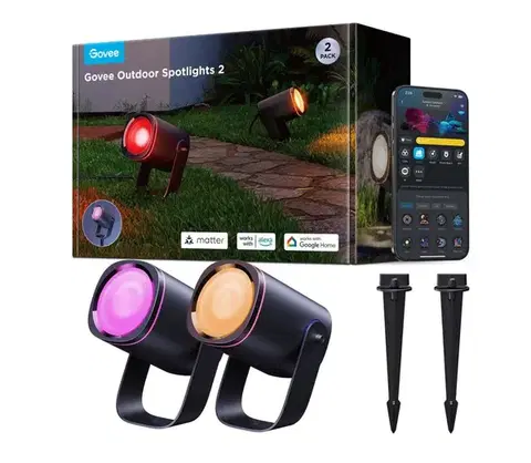 Záhradné lampy Govee - LED RGBWW Stmievateľný reflektor LED/12W/230V IP67 2700-6500K Wi-Fi H7093311