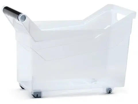 Úložné boxy NABBI NUK3H plastový úložný box na kolieskach 14 l priehľadná