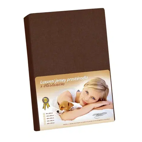 Plachty Bellatex Jersey prestieradlo s elastanom hnedá, 100 x 200 cm