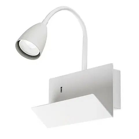 Svietidlá Rabalux 71090 nástenná lampa s odkladacím priestorom Tacito, biela