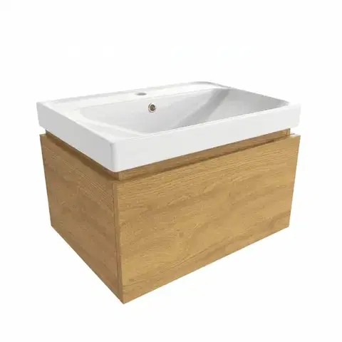 Kúpeľňový nábytok Kúpeľňová skrinka s umývadlom SAT Feel 60x30x46 cm dub medový mat SATFEEL60DMU5 SATFEEL60DMU5