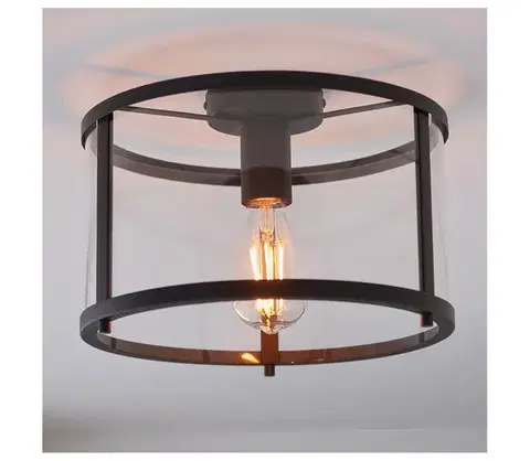 Svietidlá Endon 101540 - Stropné svietidlo HOPTON 1xE27/10W/230V čierna 101540