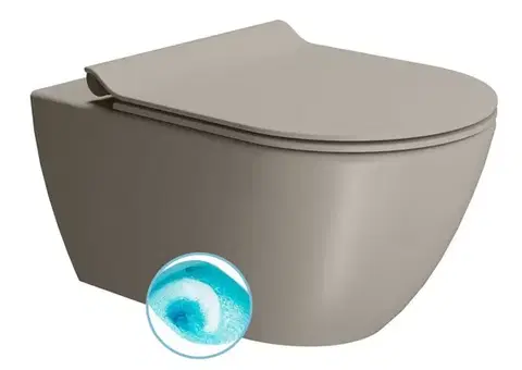 Záchody GSI - PURA závesná WC misa, Swirlflush, 36x55cm, tortora dual-mat 881505