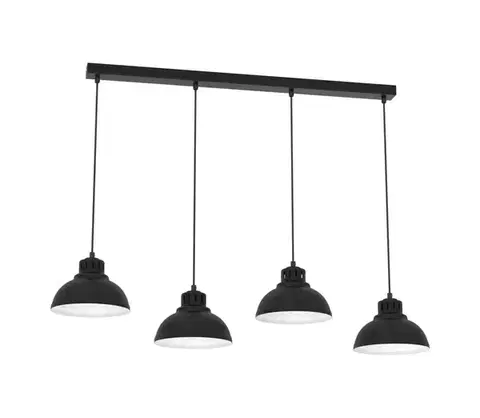 Svietidlá  Luster na lanku SVEN 4xE27/15W/230V čierna 9095