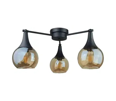 Svietidlá Keter Lighting Prisadený luster STAR 3xE27/60W/230V čierna/dymová béžová 2844