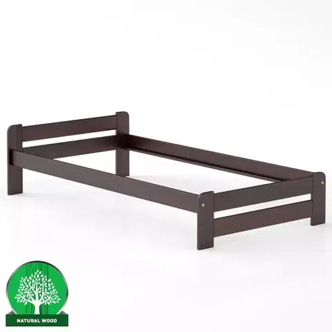 Drevené postele Posteľ borovica LK099–100x200 orech