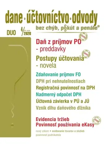 Dane, účtovníctvo Dane účtovníctvo odvody 4 2026 - Daňové priznania, vysporiadanie daňových povinností - Kolektív autorov