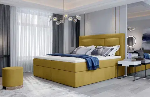 Postele ArtElta Manželská posteľ VIVRE Boxspring | 180 x 200 cm Farba VIVRE: Monolith 48