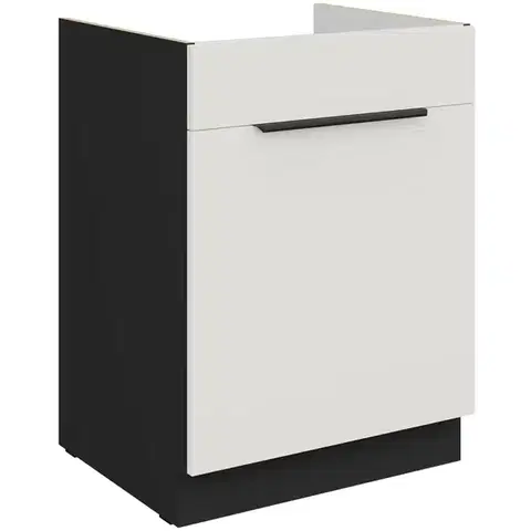 Kuchynské skrinky stojace Kuchynská skrinka Aria-Wh/Bl Anti Fingerprint 60zl 1s Bb