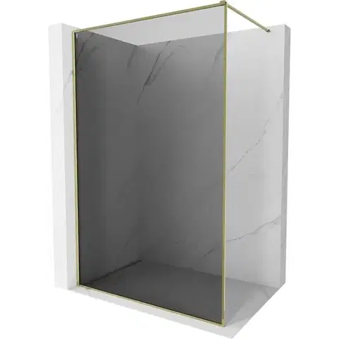 Sprchové dvere MEXEN/S - Kyoto-F Sprchová zástena WALK-IN s rámom 80 x 202, grafit 8 mm, zlato 800-080-104-50-40
