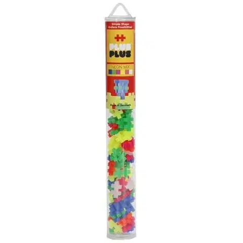 3D puzzle Trigo Plus-Plus Stavebnica Neon Mix tuba 100 ks