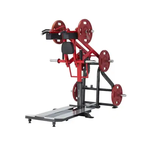 Posilňovacie stroje Drep v stoji Steelflex Plateload Line PLSS čierno-červená