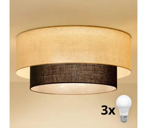 Svietidlá BRILAGI - LED stropné svietidlo BOHO STYLE 3xE27/15W/230V pr. 60 cm krémová/hnedá 8590828028000