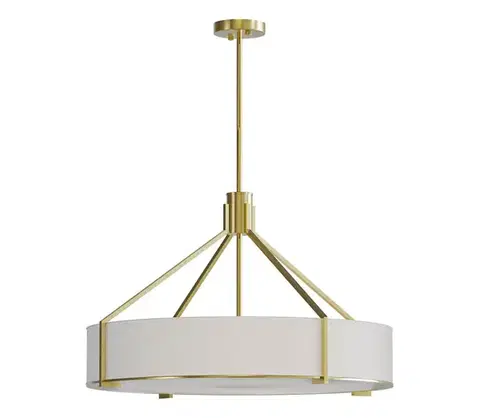 Svietidlá Open Design OR85662 - Luster na tyči DORETTO 6xE27/15W/230V pr. 70 cm zlatá/biela OR85662