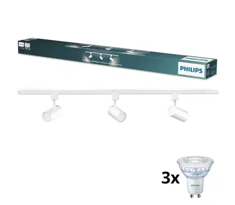 Svietidlá Philips - LED stmievateľné bodové svietidlo v lište sys EASYLINK 3xGU10/6,2W/230V 1m biela P7612+3xP4914