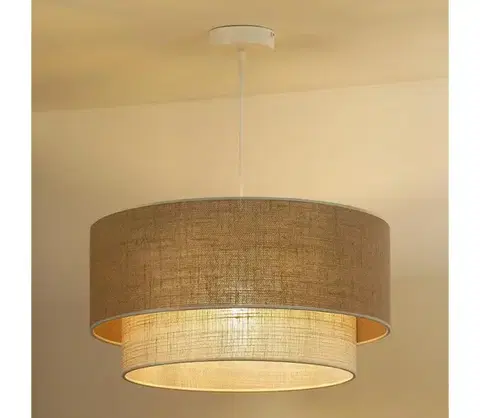 Svietidlá  - Luster na lanku YUTE BOHO 1xE27/15W/230V pr. 45 cm hnedá/krémová 603720