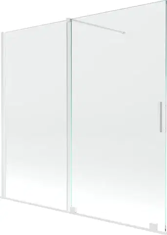Sprchové dvere MEXEN/S - Velar Dvojkrídlová posuvná vaňová zástena 170 x 150, transparent, biela 896-170-000-01-20