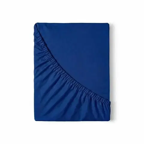 Plachty Kvalitex Saténové prestieradlo s gumou tmavomodrá, 90 x 200 cm