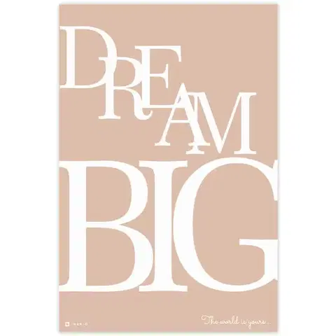 Obrazy s textom Obraz na stenu DREAM BIG s vlastným textom