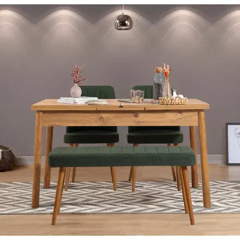 Jedálenské sety Jedálenský set s rozkladacím stolom a stoličkami (4 kusy) Santiago Atlantice -Green