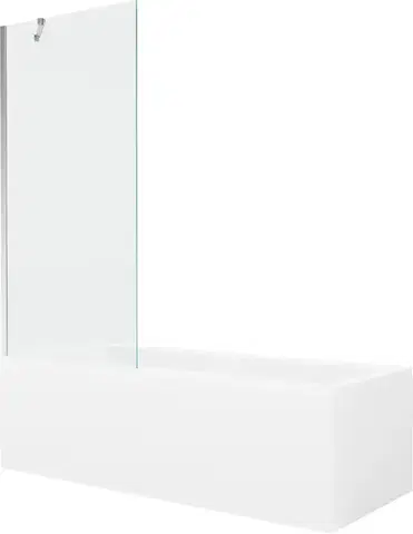 Sprchové dvere MEXEN/S - Cubik obdĺžniková vaňa 170 x 70 cm s panelom + vaňová zástena 80, transparent, chróm 550317070X9508000001