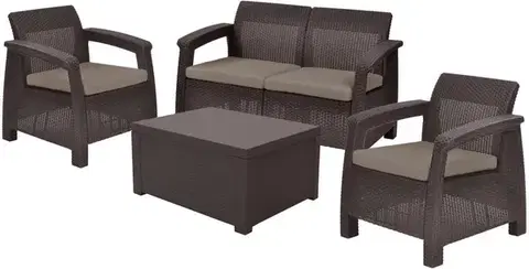 Záhradné sedacie súpravy Záhradný set CORFU BOX Allibert
