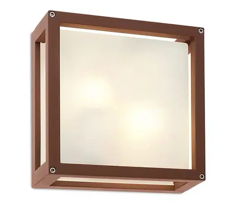 Svietidlá Redo 9893 - Vonkajšie nástenné svietidlo BRICK 2xE27/42W/230V IP54 hnedá 9893