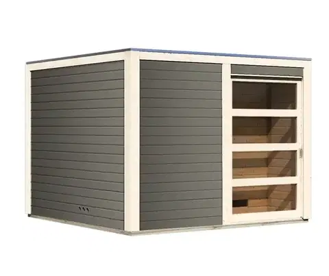 Sauny Vonkajšia fínska sauna s predsieňou 276 x 276 cm Dekorhome
