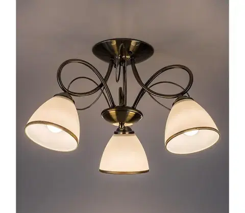 Svietidlá BRILAGI - Prisadený luster FRED 3xE27/60W/230V, priemer 59 cm, bronzový 63033
