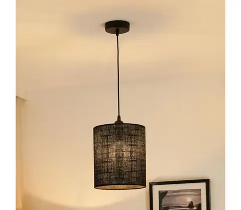 Svietidlá BRILAGI - Luster na lanku TUBES 1xE27/15W/230V pr. 20 cm čierna 609319