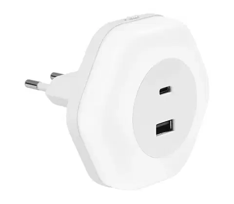 Svietidlá Osram - LED orientačné svietidlo do zásuvky s USB LUNETTA LED/15W/230V 4099854532238