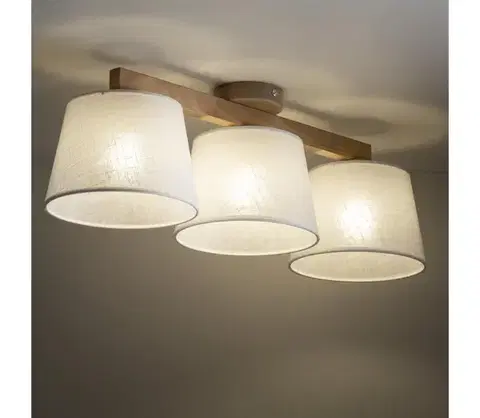 Svietidlá BRILAGI - Prisadený luster LATTE SABIA 3xE27/15W/230V borovica/biela 11566