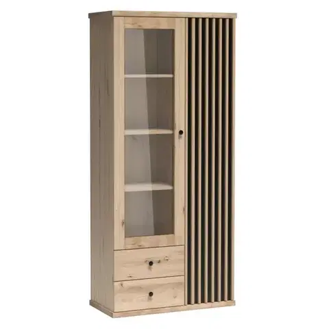 Vitríny KONDELA Koli C-2 vitrína dub artisan / čierna