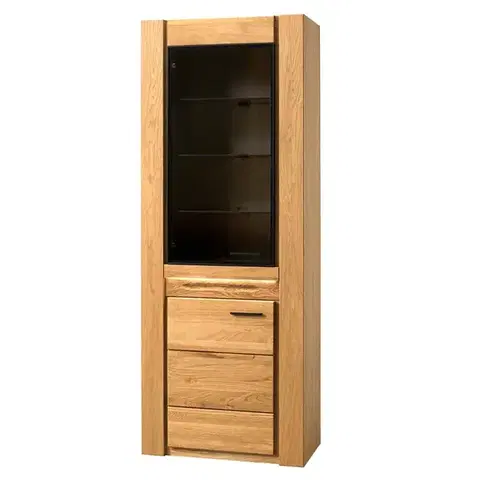 Vitríny a regály do obývačky Vitrína Velvet 10 2d L Masívny Dub Prírodný Olej