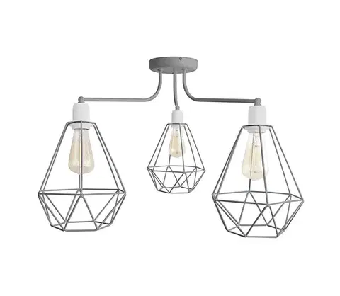 Svietidlá  Luster KARO 3xE27/15W/230V šedá P-1311/3 GR