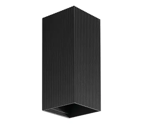 Svietidlá FARO Barcelona FARO 40566 - Nástenné svietidlo SOLE 2xGU10/8W/230V čierna vrúbkovaná hranatý 40566