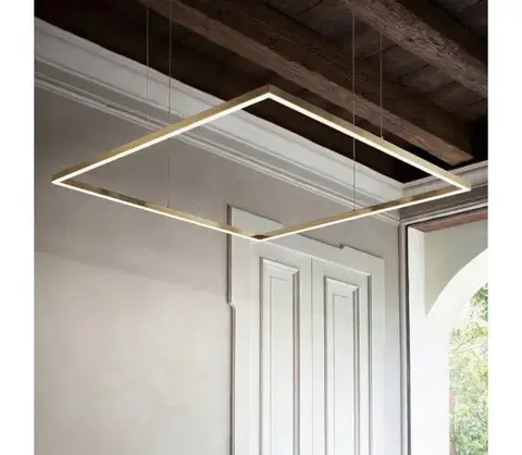 Svietidlá Ideal Lux - LED závesný luster na lanku ORACLE SLIM LED/44W/230V CRI 90 70x70 cm zlatý 370484