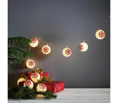 Vianočné dekorácie Eglo 411113 - LED reťaz ORNAMENT 10xLED/3xAA 1,65m teplá biela 411113