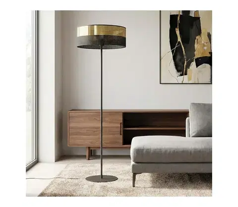 Lampy EMIBIG Stojacia lampa LUX 1xE27/15W/230V čierna/zlatá 1649/LP1